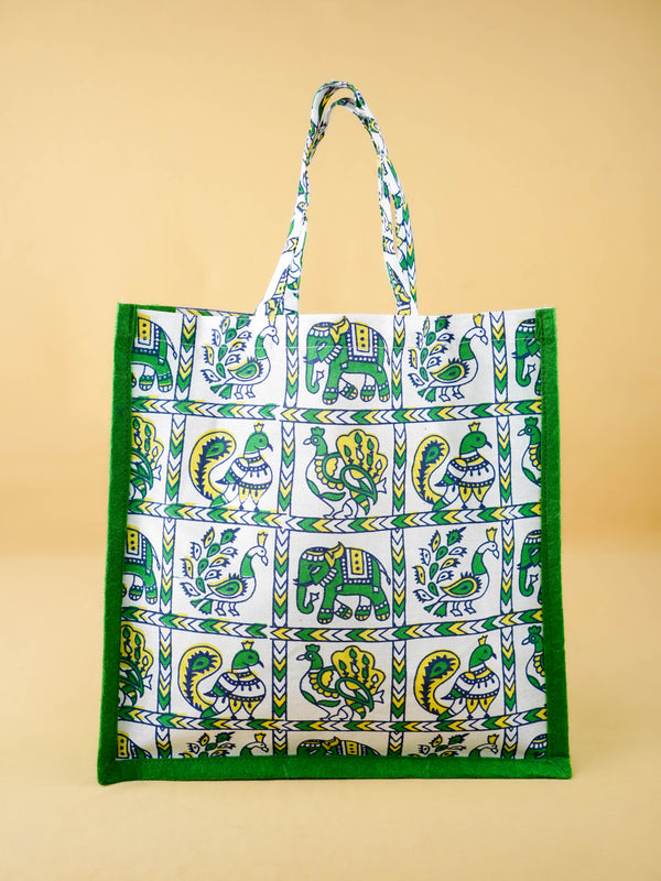 Juco Bag - Annapakshi & Elephant Print - WBG2100