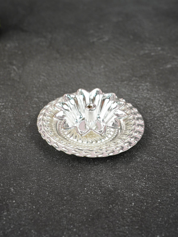 German Silver Flower Diya - 3 inch - WBG2166