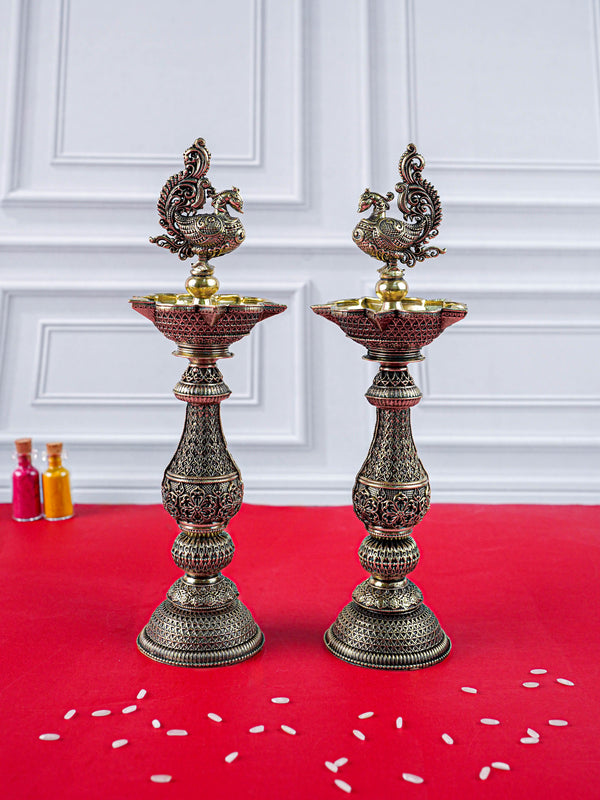 Brass Annapakshi Vilaku - Set of 2 - 8 inch - WL5887