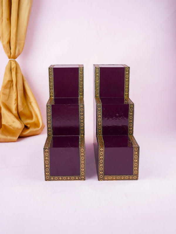 Decorative 3 Step Diya Padi - Set of 2 - WL5933-2