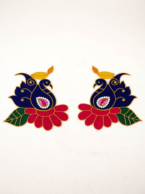Rangoli: Annapakshi with Diya - Set of 2 - WL5986