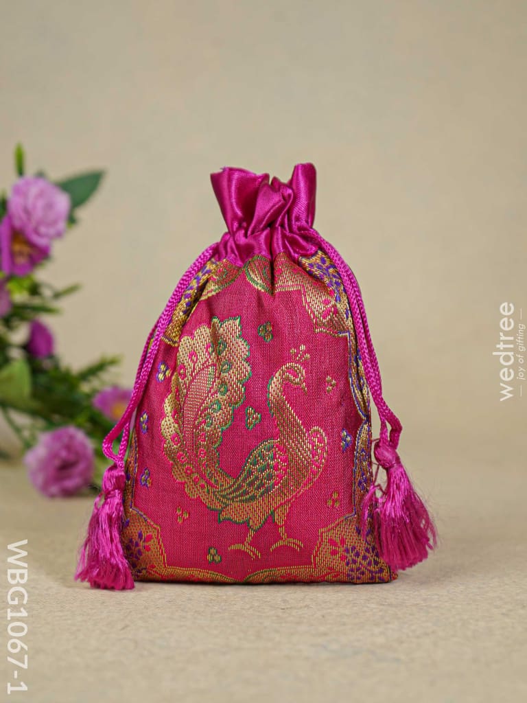 Banarasi String Bag - Wbg1067 Small 6.5 Inch. Bags