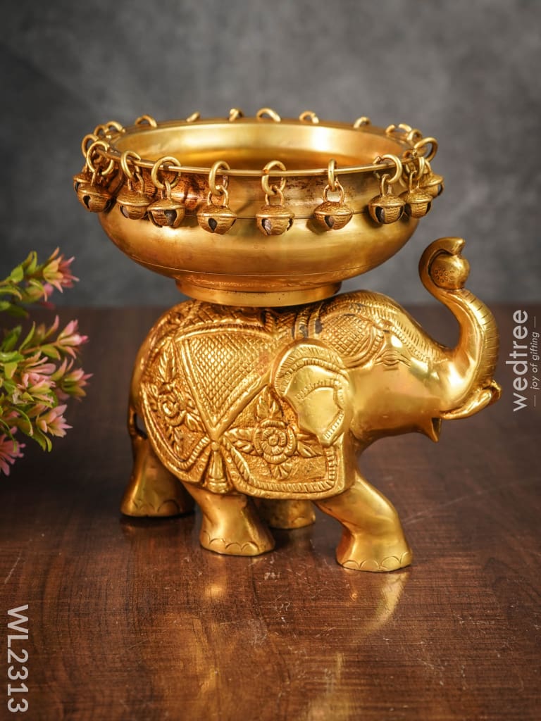 Brass Elephant Urli - Wl2313