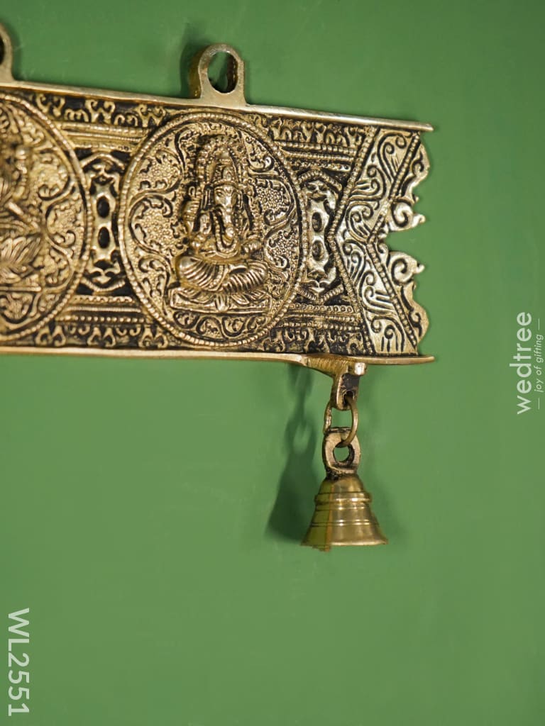 Brass Hanging Ganesh-Lakshmi Plate - Wl2551 Figurines