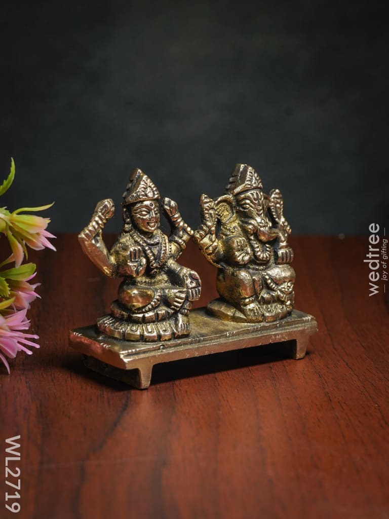 Brass Lakshmi-Ganesha On Chowki - Wl2719 Figurines