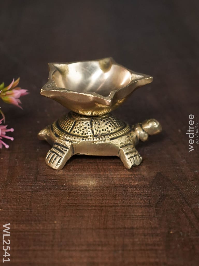 Brass Tortoise Diya - Wl2541