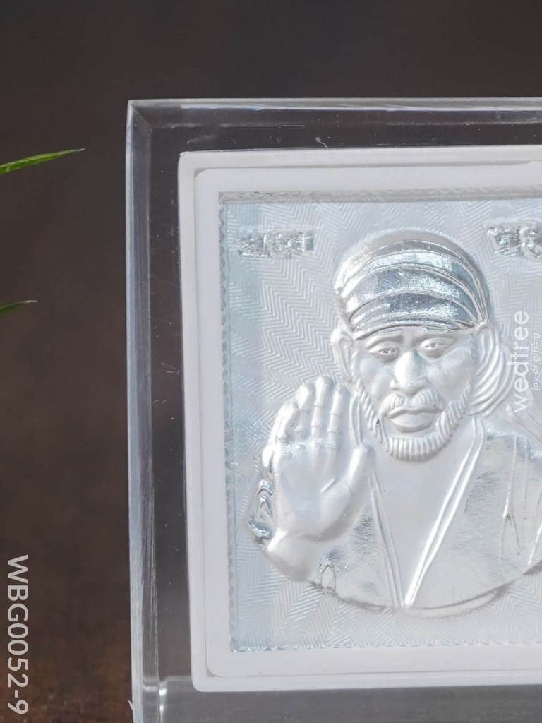 German Silver Plated Sai Baba Photoframe With Stand - Wbg0052-9 Photo Frame