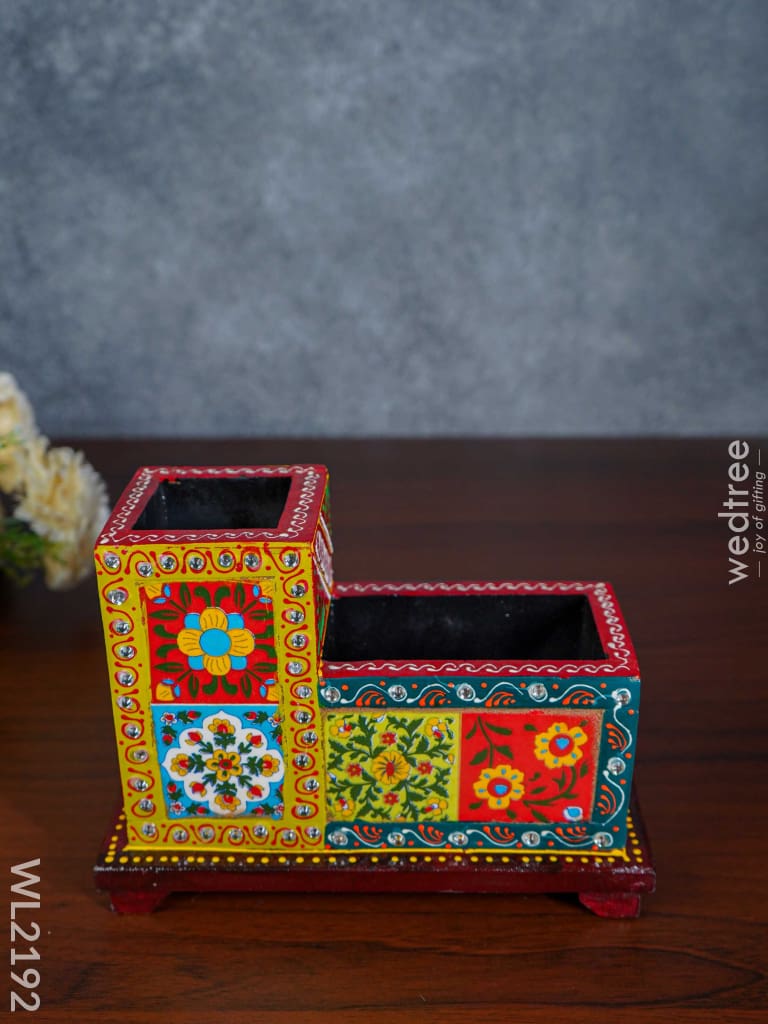 Hand Painted Tile Work Wooden Organizer - Wl2192 Utility