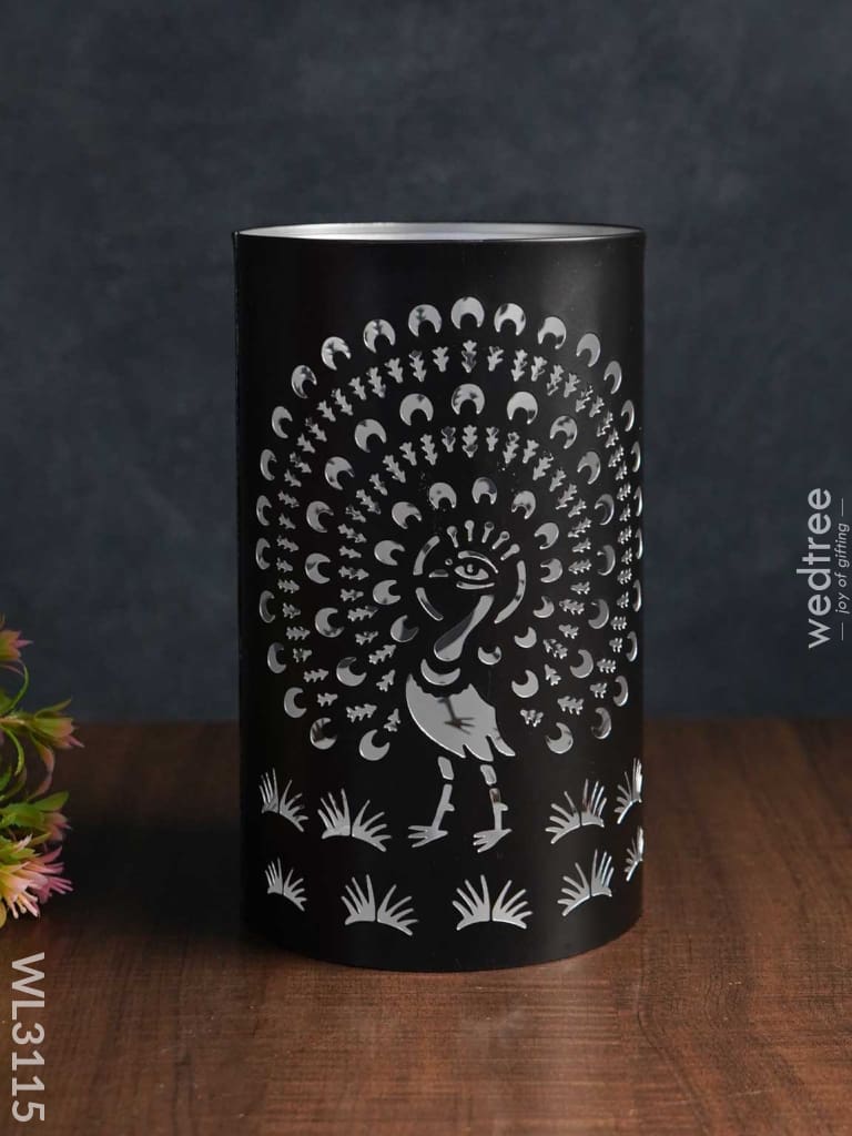 Handcrafted Votive With Peacock Design In Jhaali Pattern - Big Wl3115 Candles And Votives