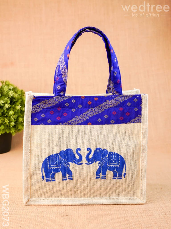 Jute Bag - Elephant Design - 9 inch - WBG2073 - Jute Bags