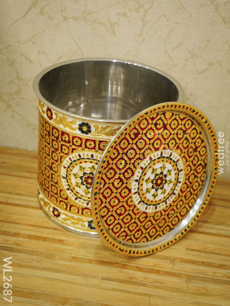Meenakari Drum - 10 Inches Wl2687 Wedding Essentials