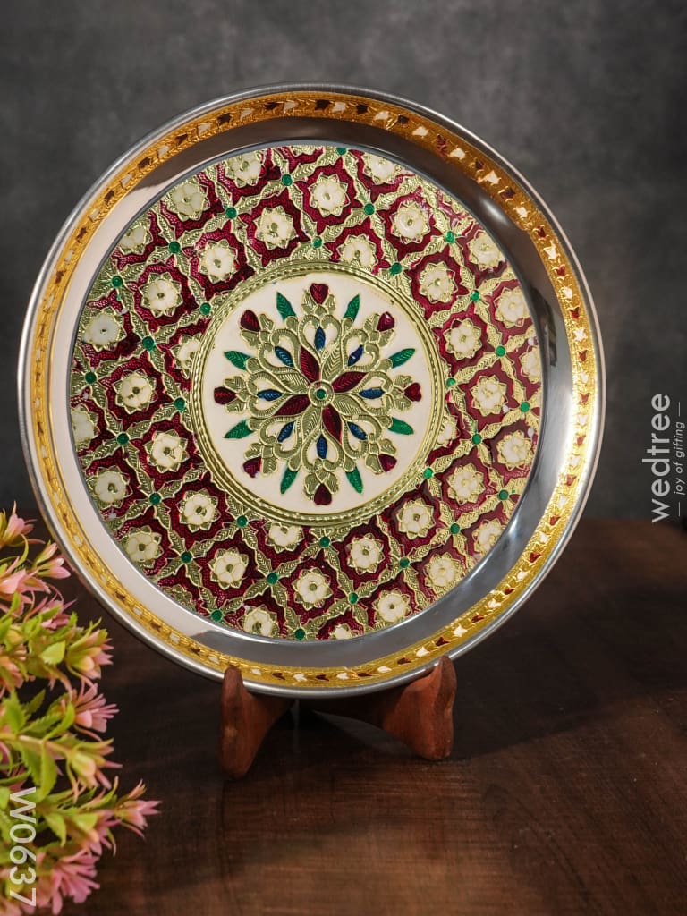 Meenakari Plate 10 Inch Special - W0637 Trays & Plates