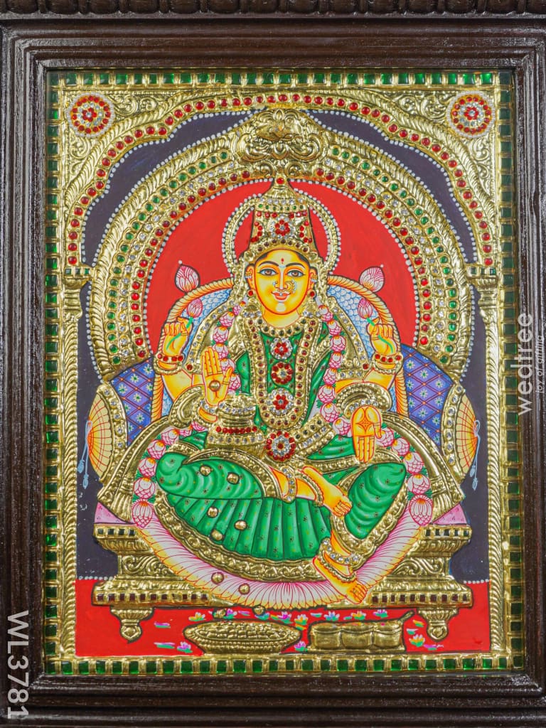 Tanjore Painting Semi Embossed Lakshmi - 15X12 Inch Wl3781