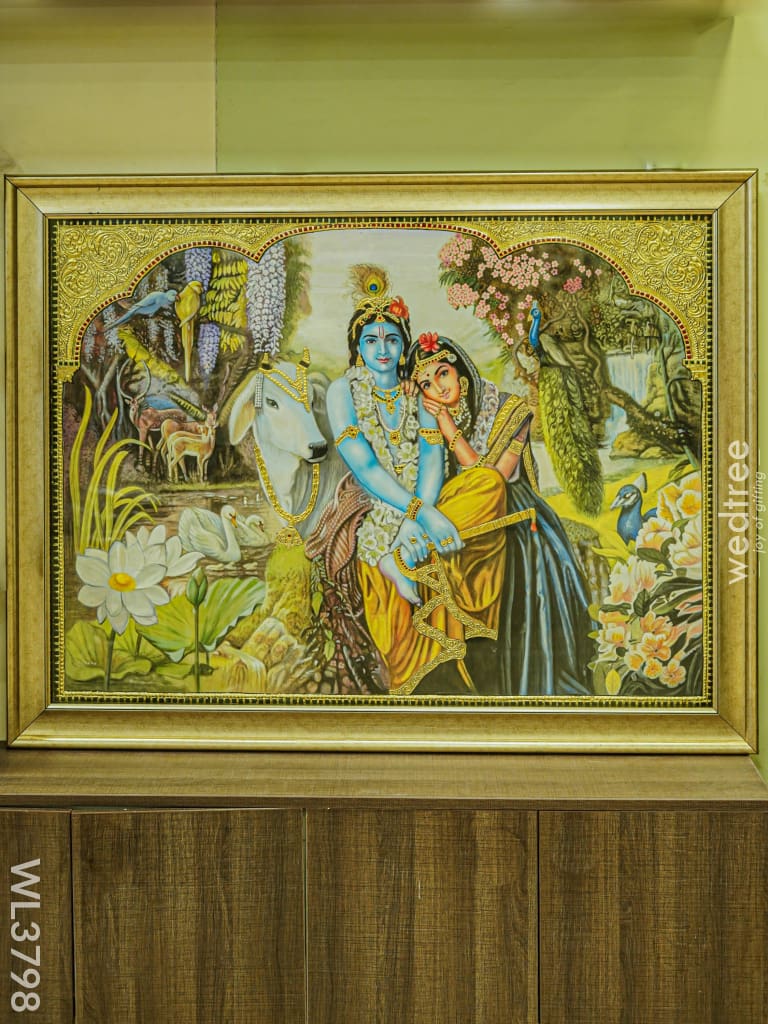 Tanjore Painting Radha Krishna - 4X3Ft Wl3798
