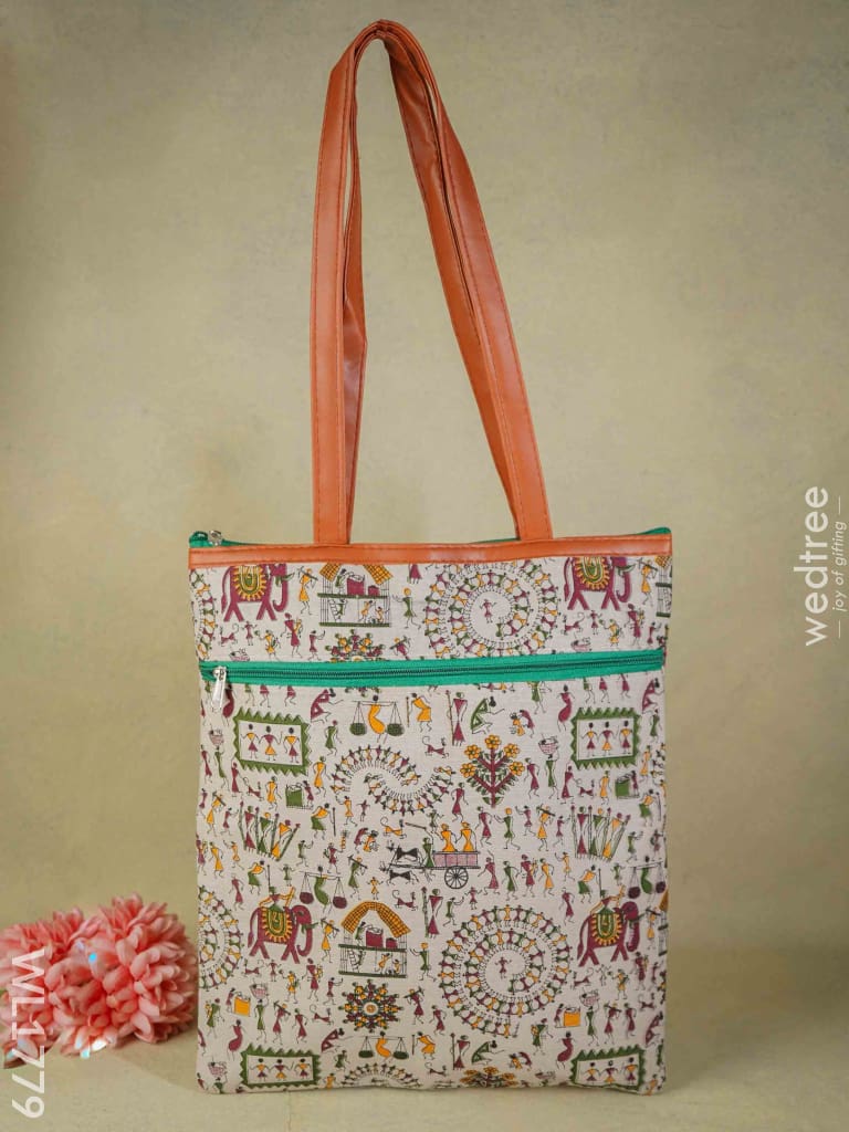 Warli Print Hand Bag - Wl1779 Regular Handbags