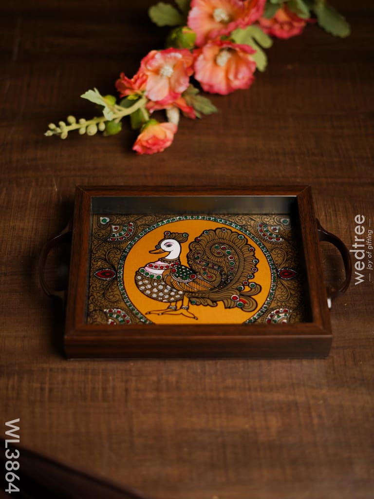Wooden Tray With Reverse Acrylic Painting - Annapakshi Wl3864 Trays