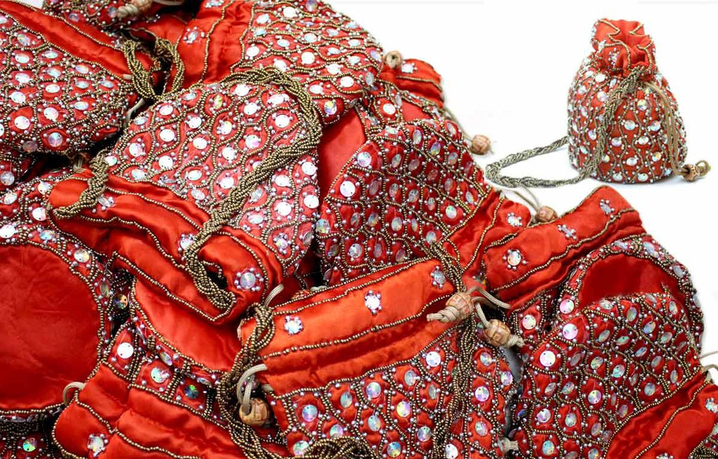 200 Rich beaded Potli bags as a return gift favour for Reception