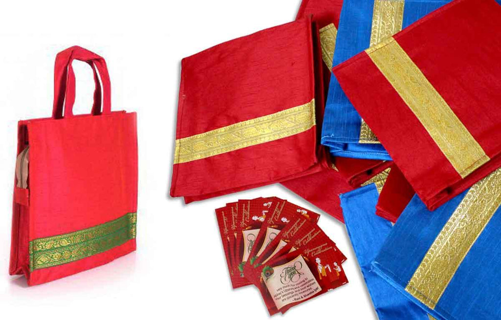 300 Jute and Raw Silk favor bag for Upanayanam
