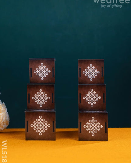 3 Step Dismantable Diya Padi - Lotus - WL5187 - Golu / Diya Padi