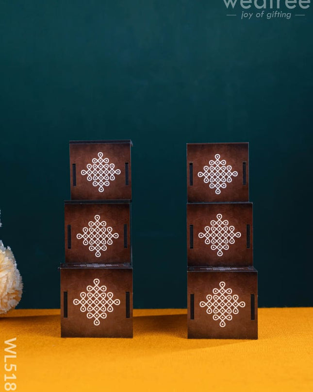 3 Step Dismantable Diya Padi - Lotus - WL5187 - Golu / Diya Padi