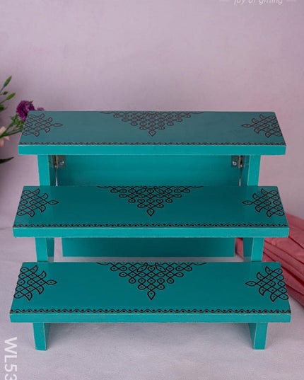 3 Step Golu Padi with Kolam Design - WL5379 - Golu / Diya Padi