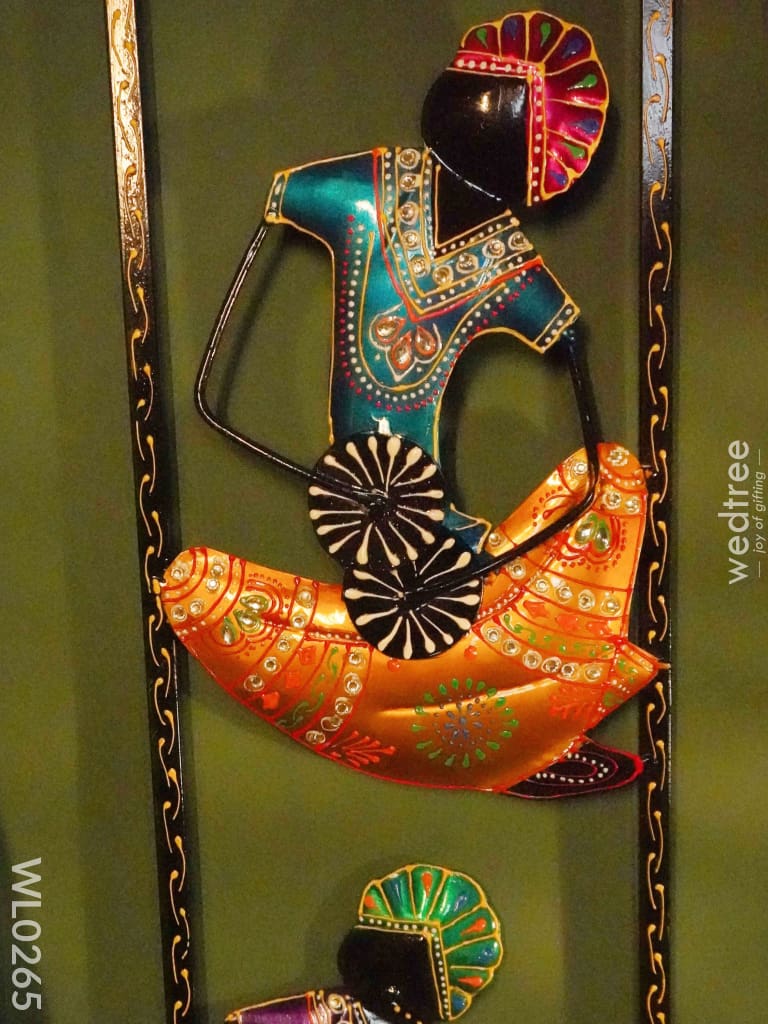 4 Krishna Musical Wall Hanging Panel - Wl0265 Metal Decor Hanging