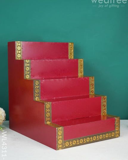 5 Step Golu Padi Brown Colour - Wl4311 Red / Diya