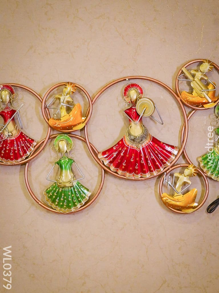 9 Circle Dolls With Musical Instruments - Wl0379 Metal Decor Hanging