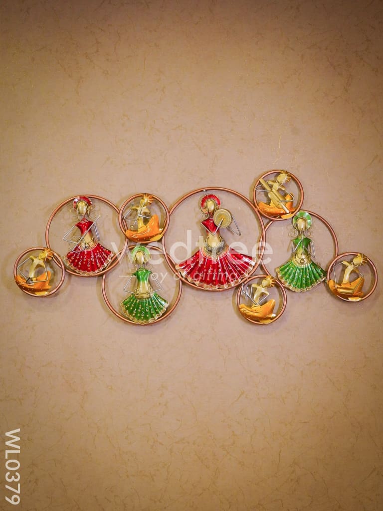9 Circle Dolls With Musical Instruments - Wl0379 Metal Decor Hanging