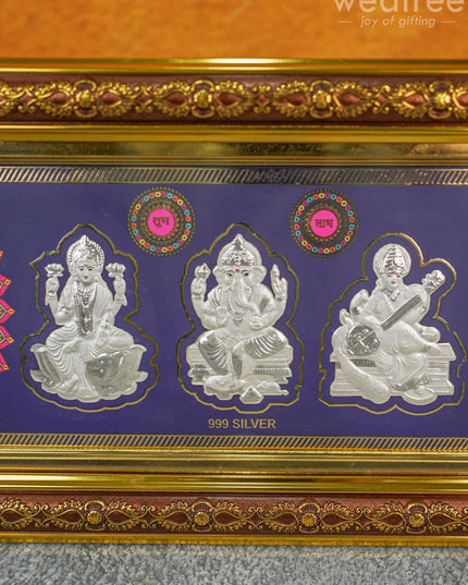 Lakshmi Ganesha Saraswathi 999 Silver Frame - Wl4178
