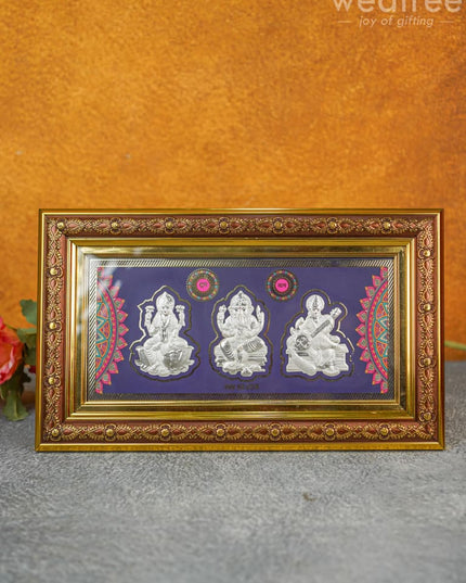 Lakshmi Ganesha Saraswathi 999 Silver Frame - Wl4178