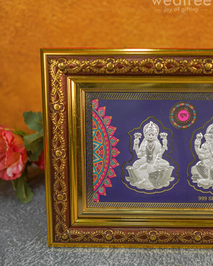 Lakshmi Ganesha Saraswathi 999 Silver Frame - Wl4178