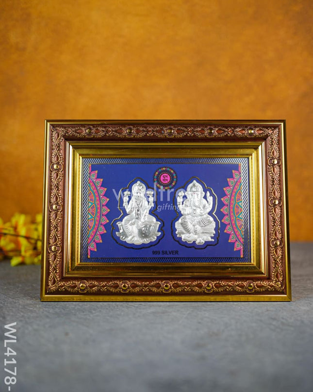 999 Silver Photo Frame - Wl4178 Lakshmi-Ganesha German