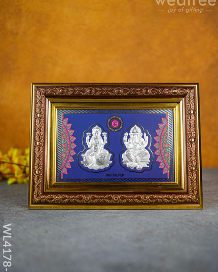 999 Silver Photo Frame - Wl4178 Lakshmi-Ganesha German