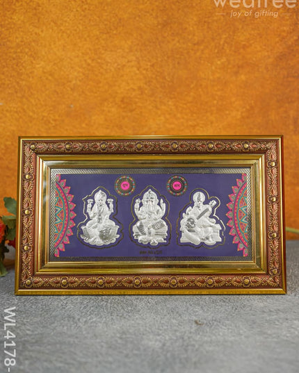 Lakshmi Ganesha Saraswathi 999 Silver Frame - Wl4178