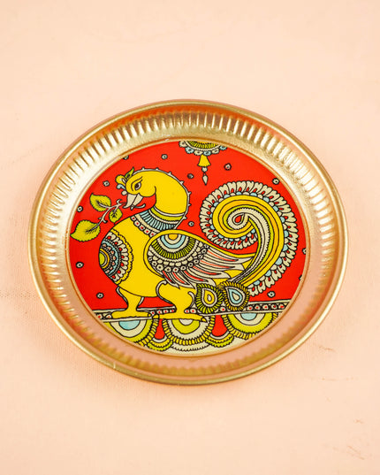 Combo: Designer String Bag with Annapakshi Haldi Kumkum & Annapakshi Plate - WGC0120