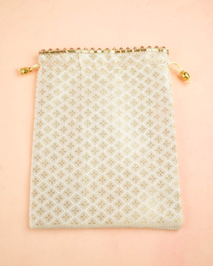 Combo: Designer String Bag with Annapakshi Haldi Kumkum & Annapakshi Plate - WGC0120