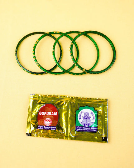 Combo: Tanjore Reverse Glass Tray with Bangles Manjal Kumkum - WGC0141
