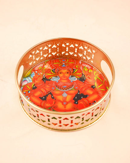 Combo: Mural Tray with Radhakrishna Haldi Kumkum & Tissue Potli - WGC0136