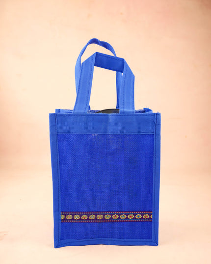 Combo: Jute Bag with Floral Plate & Lakshmi Haldi Kumkum - WGC0123