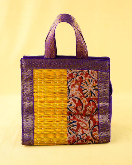 Combo: Kalamkari Korai Bag with 2 Cup Kumkum & Bangle Manjal Kumkum - WGC0143