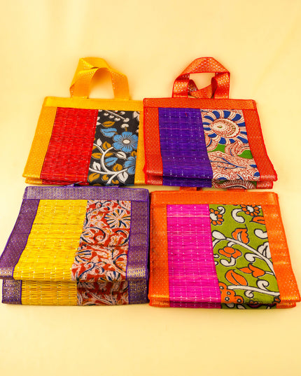 Combo: Kalamkari Korai Bag with 2 Cup Kumkum & Bangle Manjal Kumkum - WGC0143