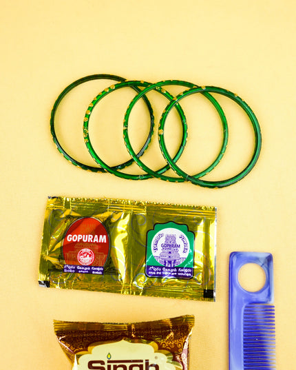 Combo: Banarasi Handbag with Mehandi Set - WGC0154