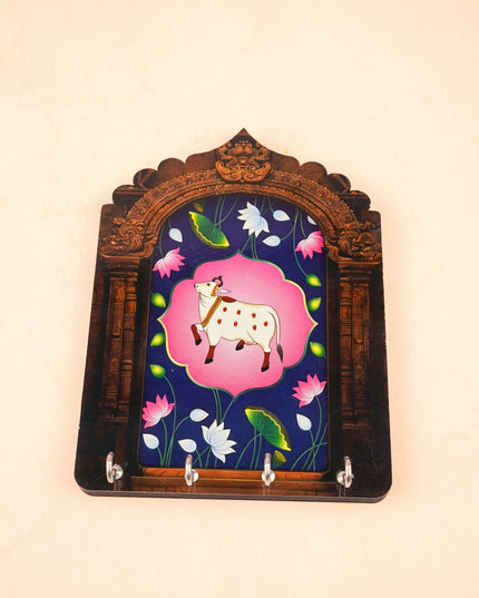 Combo: Pichwai String Bag with Pichwai Key Hanger & Pichwai  Haldi Kumkum - WGC0122