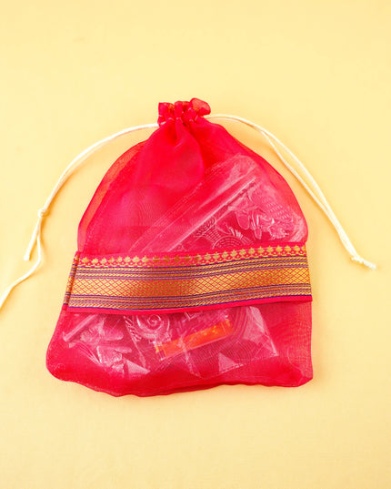 Combo: String Bag with Shank Chakra Namam Stand & Bangle Manjal Kumkum- WGC0144
