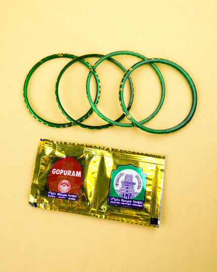 Combo: String Bag with Shank Chakra Namam Stand & Bangle Manjal Kumkum- WGC0144