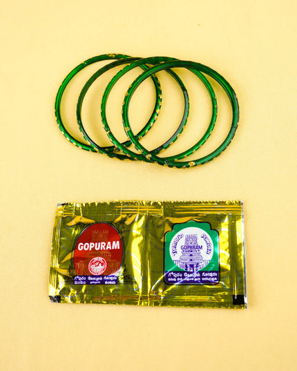 Combo: Embroidery Sling Bag with Bangle Manjal kumkum - WGC0142