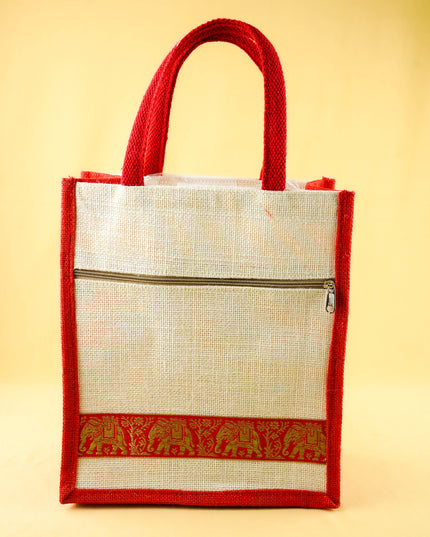 Combo: Jute Bag with Meenakari Tray with Bangle Manjal Kumkum - WGC0147