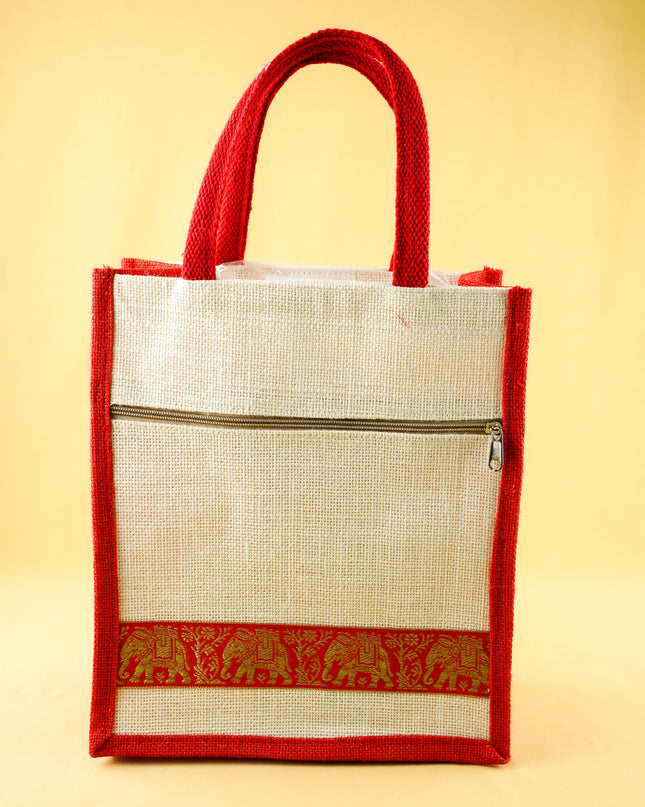 Combo: Jute Bag with Meenakari Tray with Bangle Manjal Kumkum - WGC0147