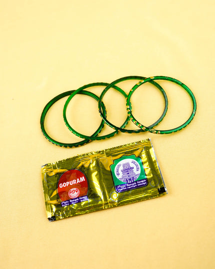 Combo: Jute Bag with Meenakari Tray with Bangle Manjal Kumkum - WGC0147
